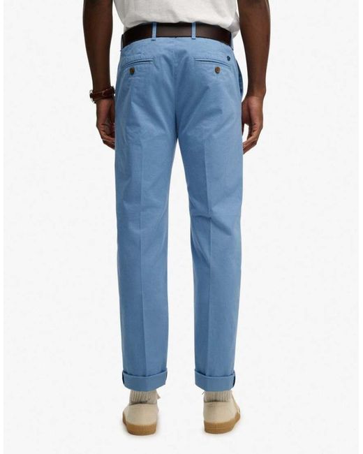 Superdry Blue Premium Regular Chinos for men