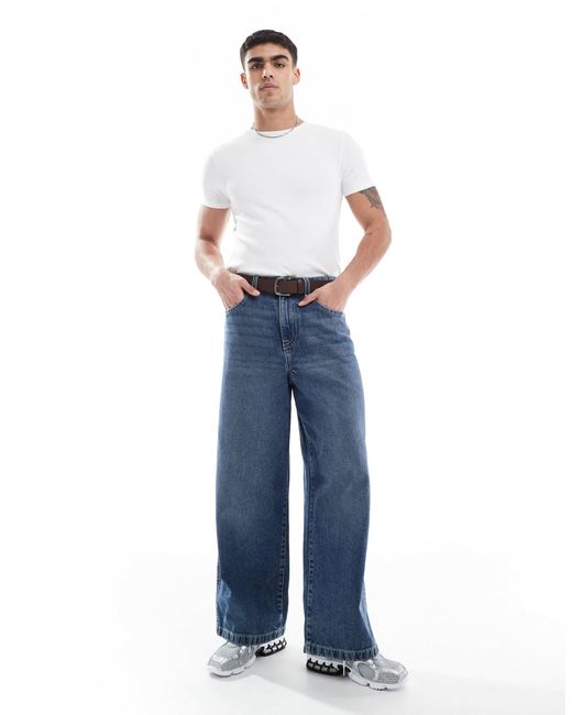 ASOS – geripptes basic-t-shirt in White für Herren
