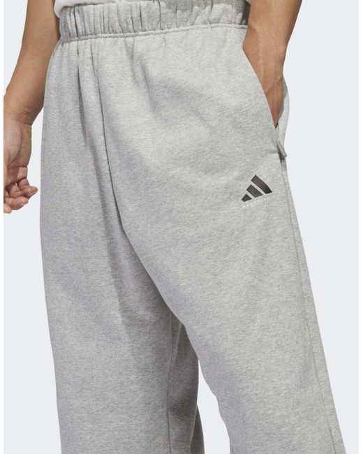 Adidas Originals Gray Adidas Basketball Fleece Joggers (Gender Neutral)