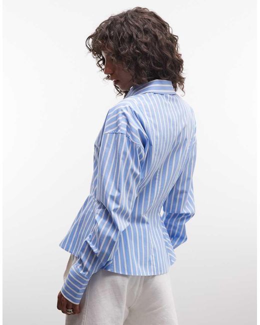 ASOS Blue Peplum Detail Shirt