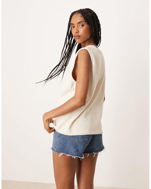 ASOS Natural Clean Knit Relaxed Fit Vest