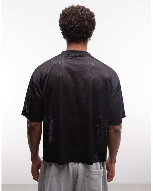ASOS Gray Boxy Oversized Drop Shoulder T-Shirt With Football Graphic for men