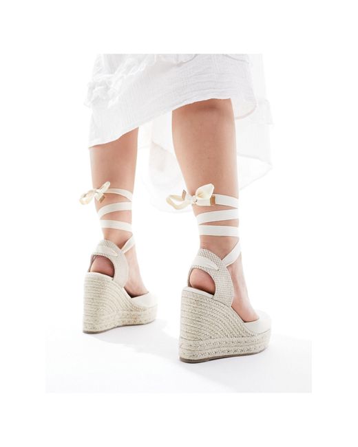 ASOS White Wide Fit Tyra Closed Toe Wedges