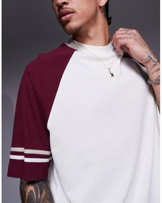 ASOS – oversize-raglan-t-shirt in Purple für Herren