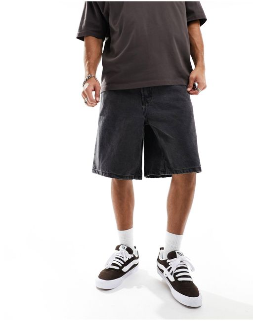 Short en jean baggy à 5 poches - délavé Vans pour homme en coloris Black