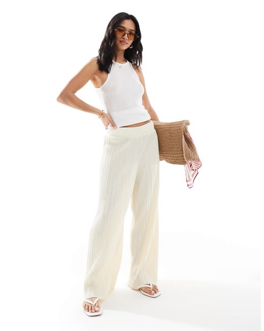 Pantalon plissé ample - babeurre Only Petite en coloris White