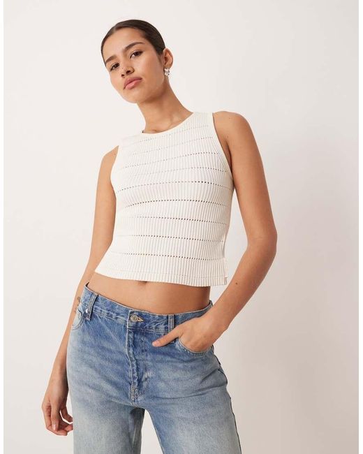 Calvin Klein Blue Cropped Chenille Knitted Vest