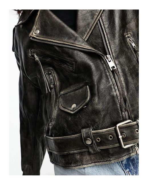 Mango Black Capsule Oversized Leather Jacket