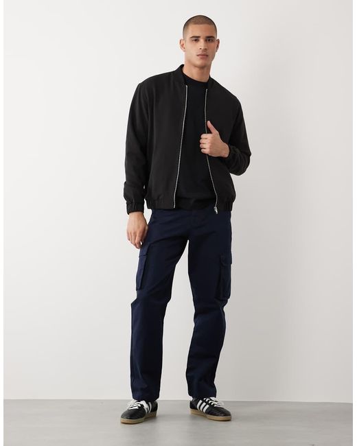 River Island Blue Bomber Jacket for men
