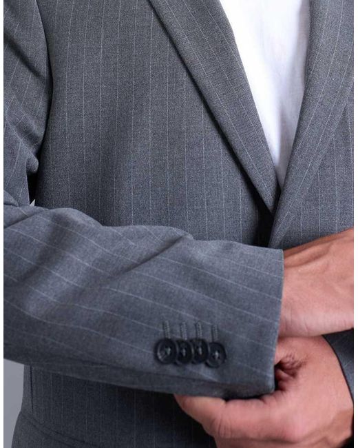 Topman Gray Relaxed Boxy Blazer for men