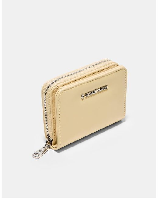 Stradivarius White Zipped Leather Effect Purse
