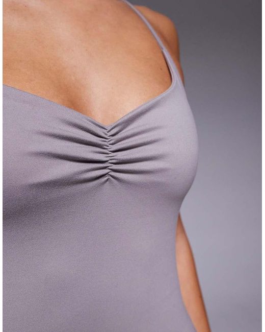 4505 Gray Ruched Front Yoga Cami