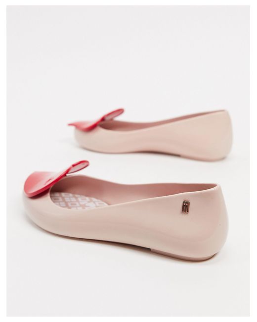 Melissa Vivienne Westwood Anglomania Heart Flat Shoes In Beige Red Lyst