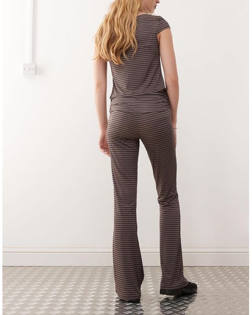 Collusion Natural Low Rise Ruched Fold-over Yoga Pants