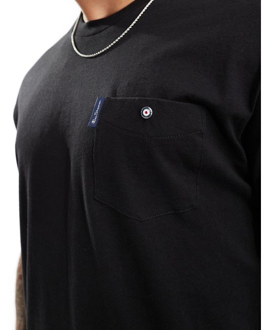Camiseta negra con bolsillo Ben Sherman de hombre de color Black