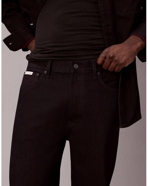 Calvin Klein Red baggy Wide Leg Jeans for men