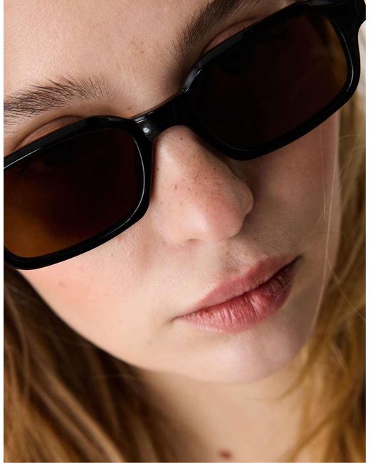 Stradivarius Black Rectangular Sunglasses