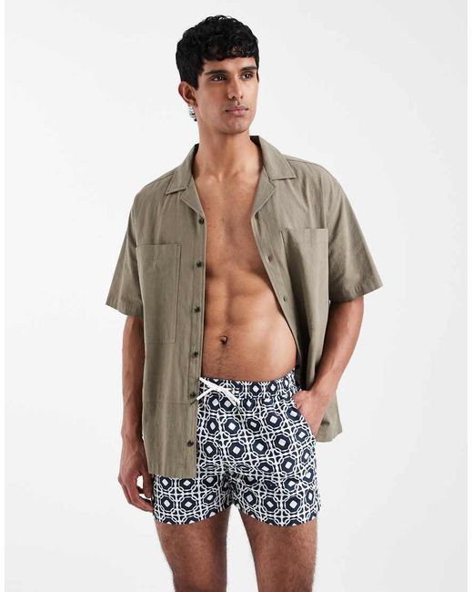 Aray Gray Geo Print Swimshort for men