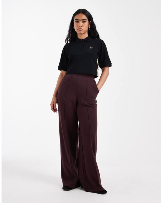 Threadbare Multicolor Mock Knit Wide Leg Trackies With Seam Detail