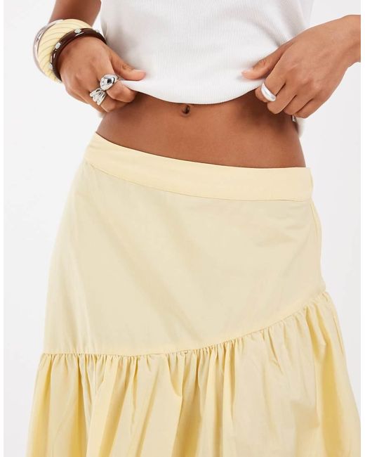 ASOS Metallic Asymmetric Tiered Boho Maxi Skirt
