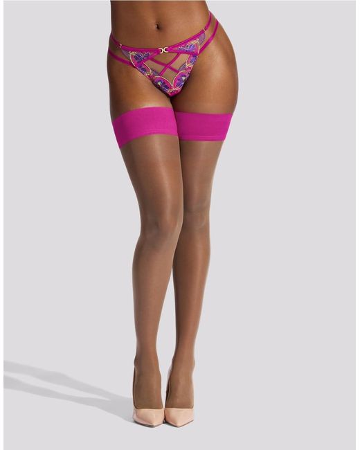 Ann Summers Pink Plain Top Hold Ups