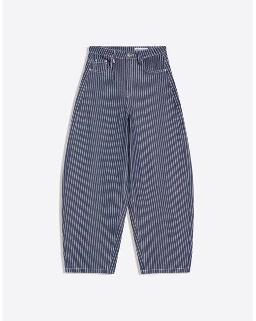 Bershka Blue Balloon Stripe Trousers