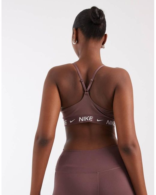 Nike Brown Dri-fit Indy Light Support Sports Bra