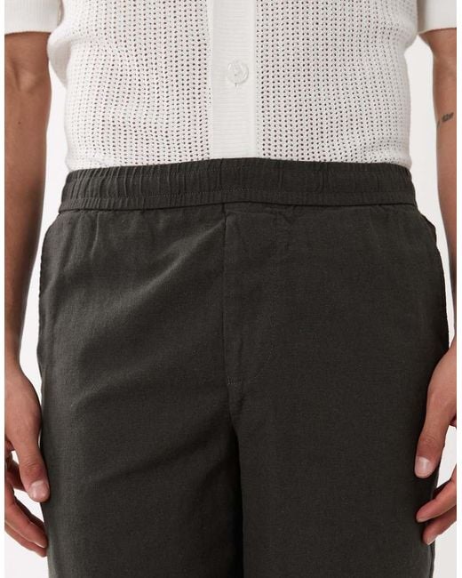 SELECTED White Linen Blend Shorts for men