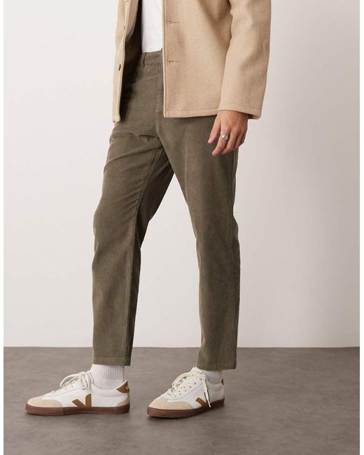 New Look Natural Cord Straight Leg Trousers for men