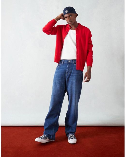 Tommy Hilfiger Red Aiden baggy Jeans for men