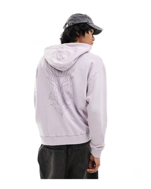 ASOS Purple Unisex Oversized Zip Through Hoodie