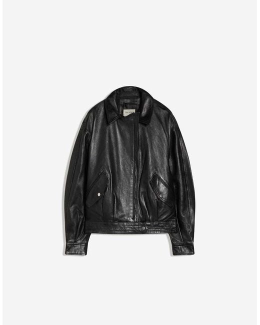 Bershka Black Leather Biker Jacket