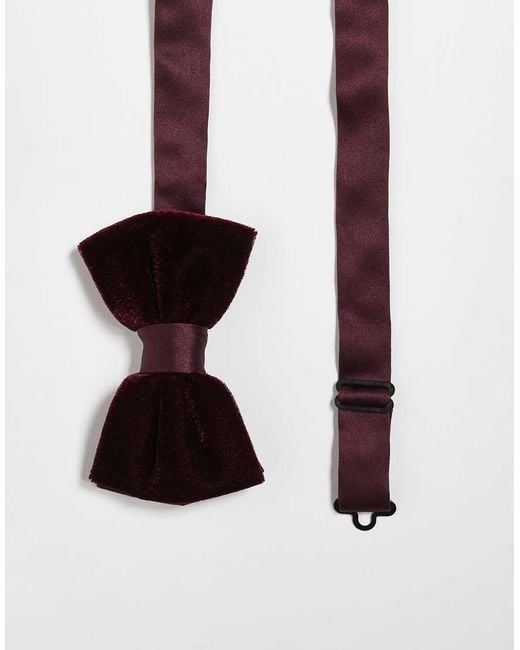 ASOS Red Velvet Bow Tie for men