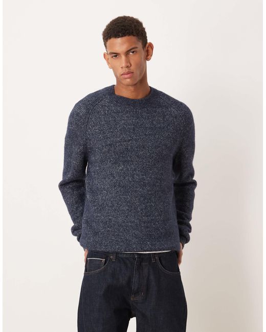 Mango – oversize-strickpullover in Blue für Herren