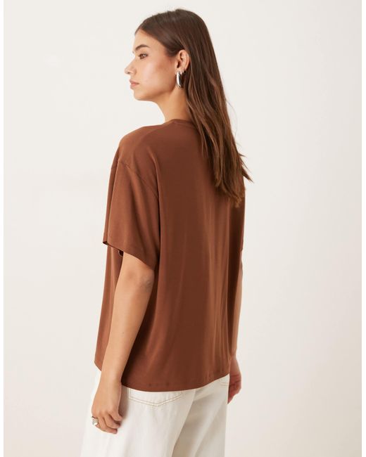 ASOS Brown Breathemaxtm Lyocell Drapey T-shirt