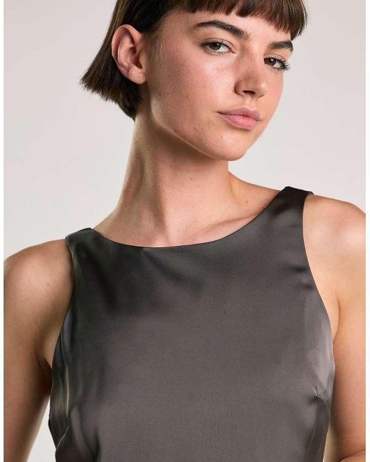 Glamorous Gray Boat Neck Mini Shift Dress
