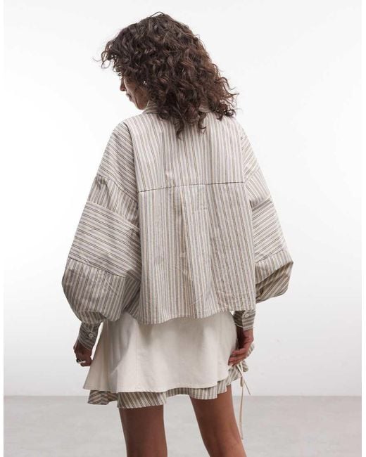 Daisy Street Gray Boxy Crop Shirt