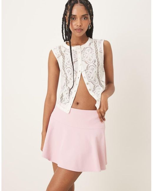 Abercrombie & Fitch Pink Mid Rise Mini Skort