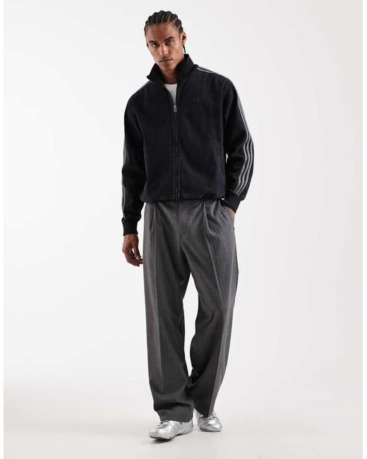 Adidas Originals Blue Firebird Denim Track Top for men