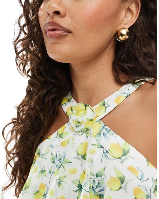 Vero Moda Felicia Halter Neck Tiered Maxi Dress With Corsage Detail in Green | Lyst Vero Moda Felicia Halter Neck Tiered Maxi Dress With Corsage Detail in Green | Lyst