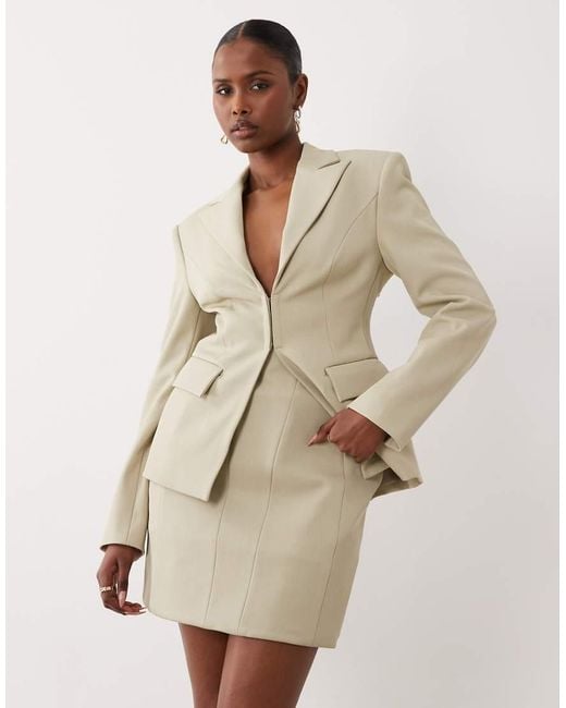 ASOS Natural Co-ord Pelmet Mini Skirt