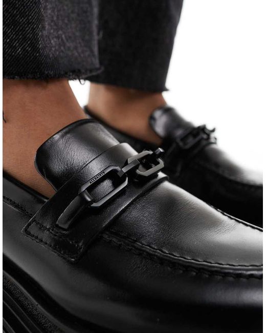 AllSaints Black Alexia Leather Loafers