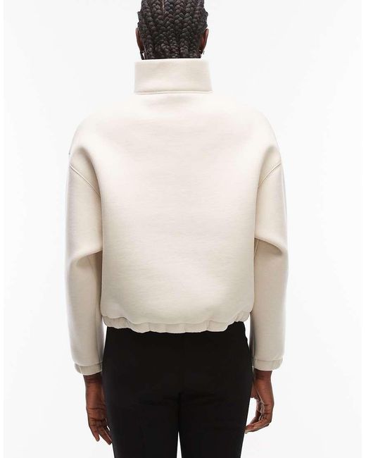 ASOS White Funnel Neck Sweat With Lace Detail