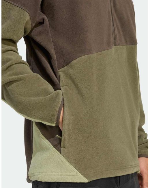 Adidas Originals Green Terrex Multi Climawarm Fleece Anorak for men