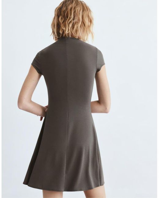 Pull&Bear Gray Mock Neck Short Dress