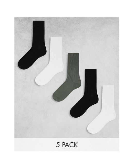 Weekday White 5 Pack Sport Socks for men