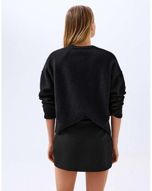 Bershka Black Button-up Mini Skirt