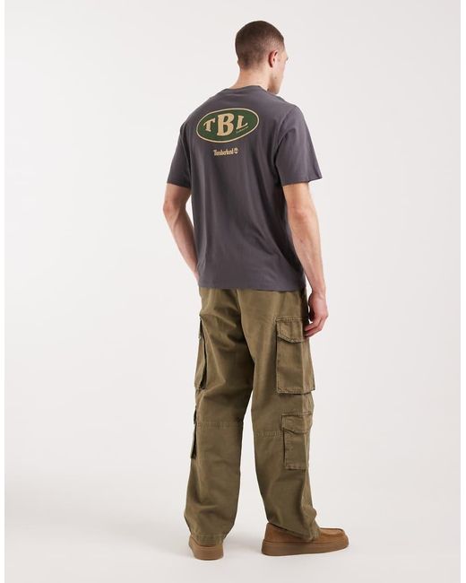 Timberland Gray Gas Station Back Graphic Tee for men