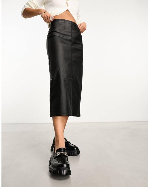 Gonna Midi Nera di Stradivarius in Black