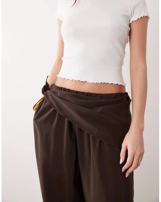 ASOS Natural Modal Look Tie Waist Balloon Trouser